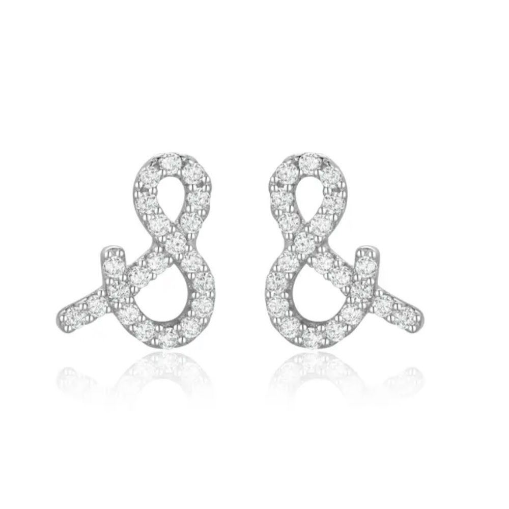 💛 NEW 925 Ampersand & CZ Earrings